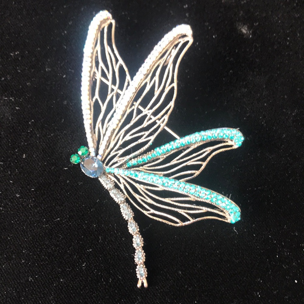 Blue rhinestone butterfly